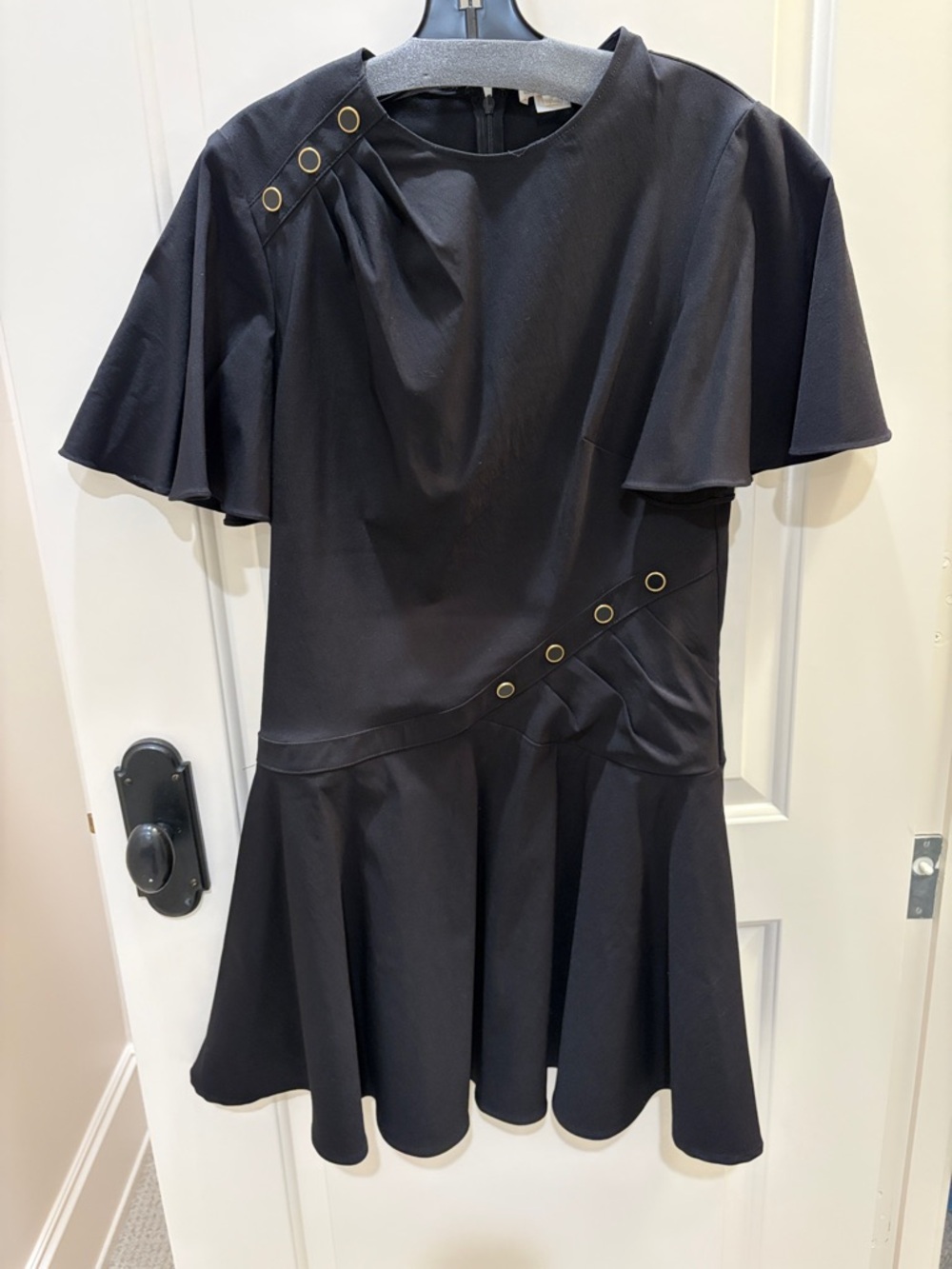 Shoshanna Classic Black Short Sleeve Flared Dress